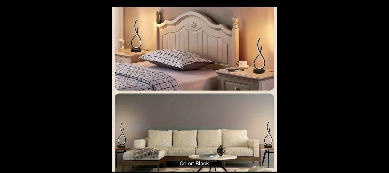 LED Table Lamp Black USB Powered Dimmable Push Button Warm/White/Neutral gallery