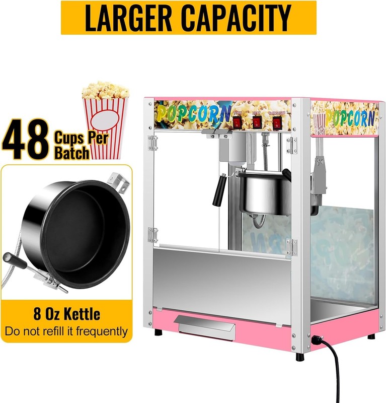 Countertop Popcorn Maker Machine 8 Ounce Kettle Retro Movie Theater Style M/C gallery