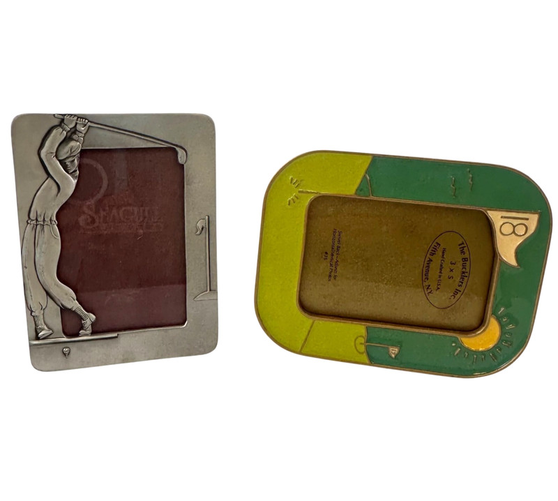 Golf Themed Photo Frames Set 2 Decorative Mixed Materials & Designs 3 x 5 Each gallery