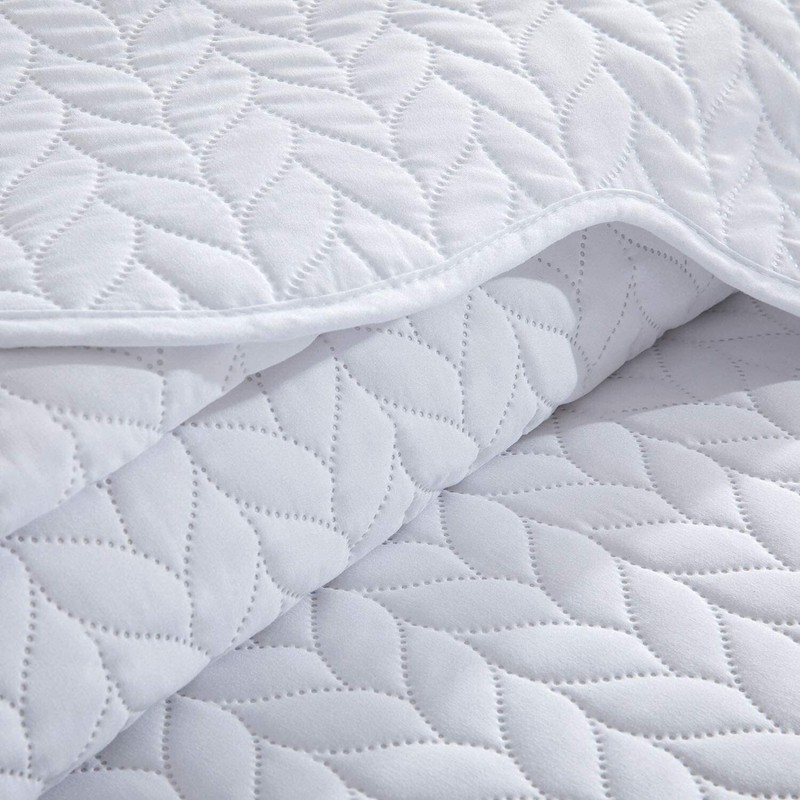 3 Piece Embossed Quilted Bedspread King Size Comforter Set Coverlet Bed Throws gallery