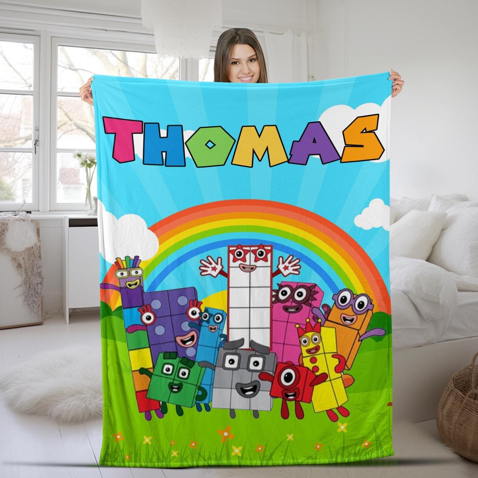 Personalized Numberblocks Quilt Blanket, Numberblocks Kids Blanket, Custom Name gallery