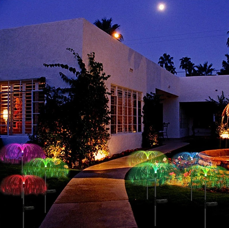 1pc Solar Jellyfish Garden Light Color Changing Outdoor Landscape Lamp Plug gallery