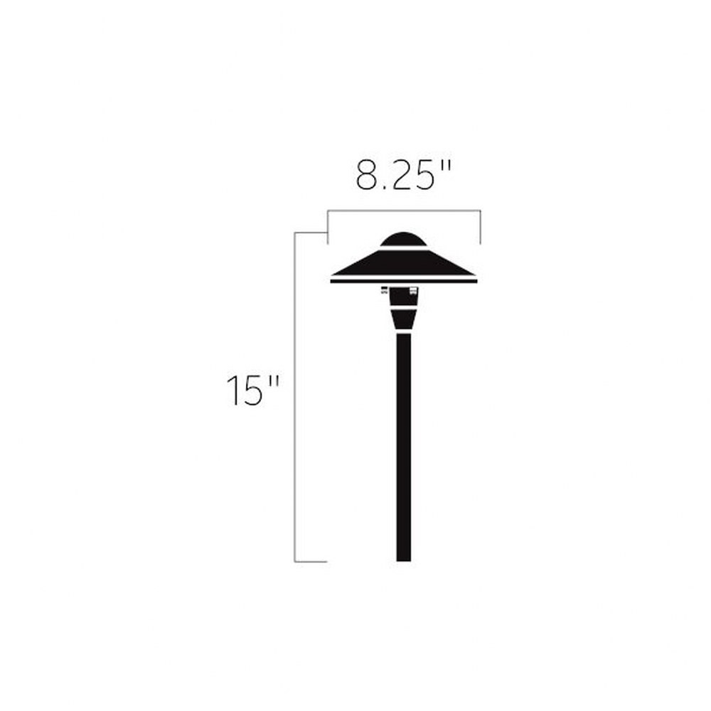 4.3W 3 LED Short Dome Path Light - with Utilitarian inspirations - 16 inches gallery