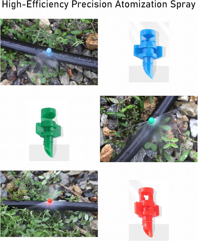 150 Pcs Micro Sprayer Refraction 90/180/360 Degree Automizing Sprinkler Nozzle I gallery