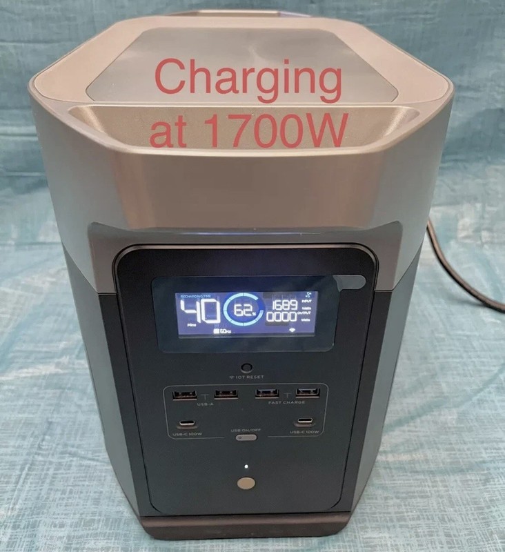 EcoFlow DELTA Max 2016Wh Power Station Electric Generator 2400W *Slightly Used* gallery