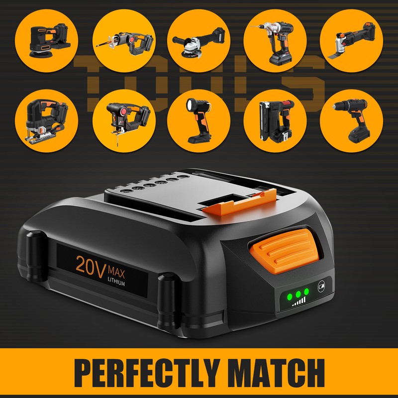 Pack For WORX 20V MAX Extend Lithium Battery 20 Volt WA3520 WA3525 WA3575 WG155 gallery