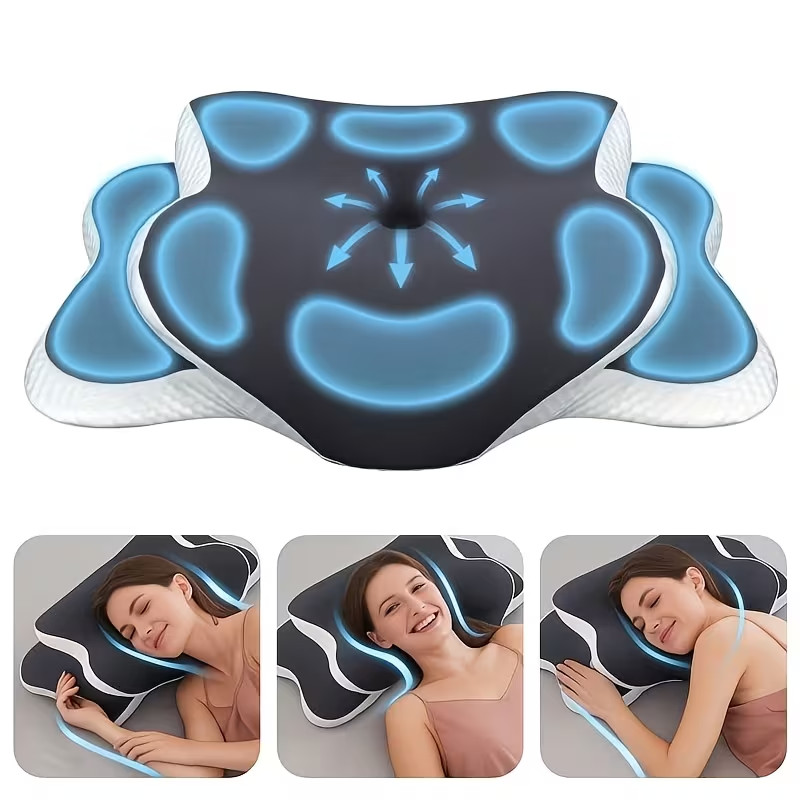 Ergonomic Cervical Neck Support Pillow Butterfly Memory Foam Back Side Sleeper gallery