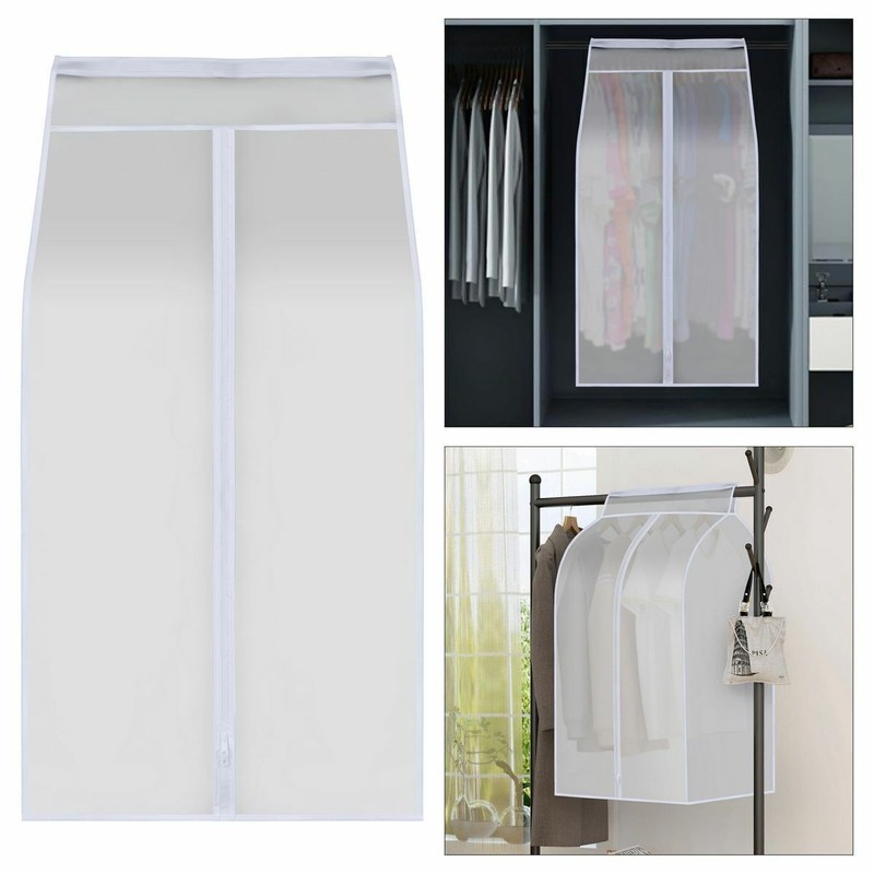Solid Clothes Garment Dust Cover Storage Protector Wardrobe Coat Hanger Bag Home gallery