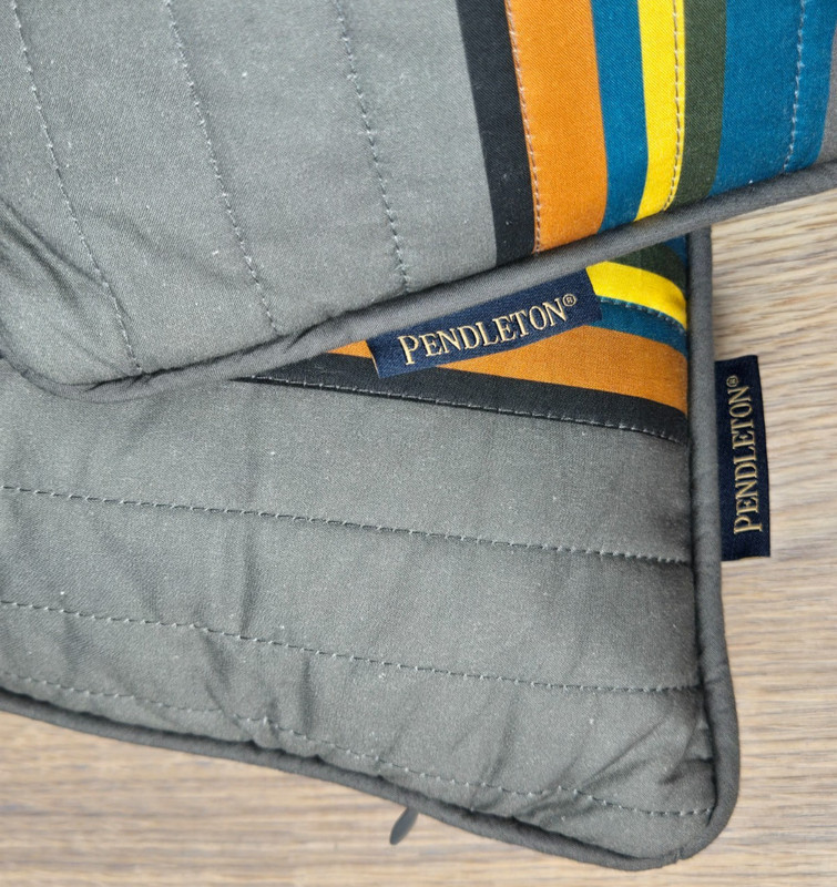 Pair Pendleton Olympic Stripe pillows National Park Collection w Duck Down New gallery