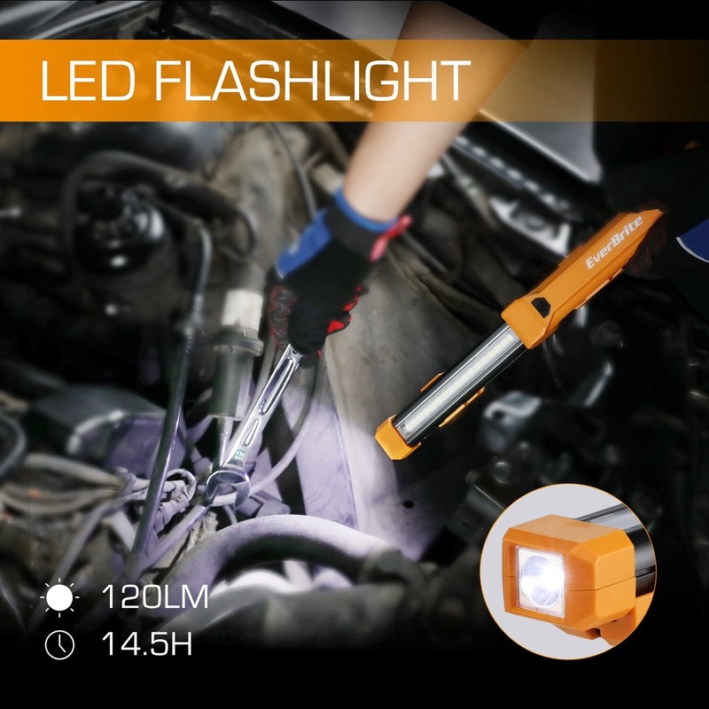 EverBrite 1000LM LED Work Light 4 Modes Rechargeable Work Light w/USB C Cable US gallery
