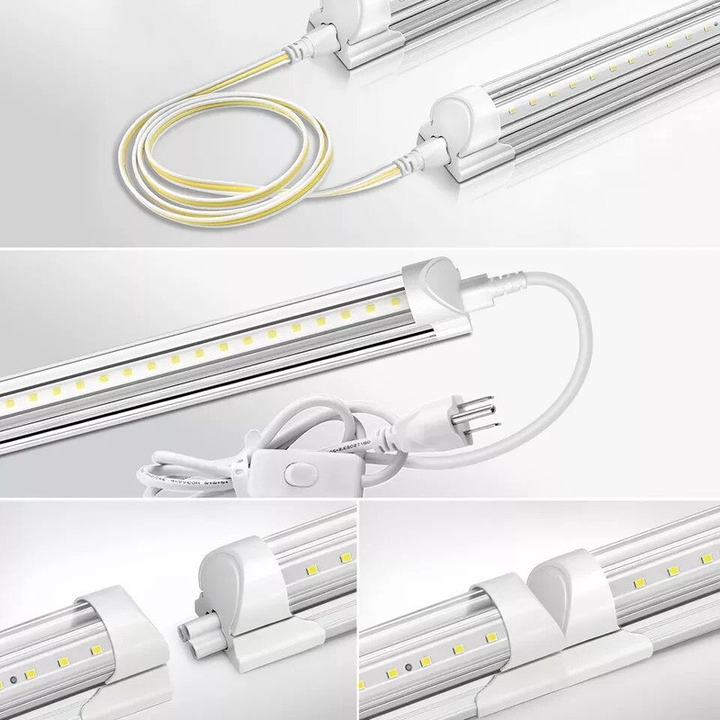 4FT LED Shop Light T8 Linkable Ceiling Tube Fixture 24W Daylight 6000K Clear gallery