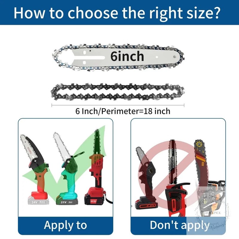 6 Inch Chainsaw Chain Blade and Guide Bar, Replacement Chain Saw Bar and Chains gallery