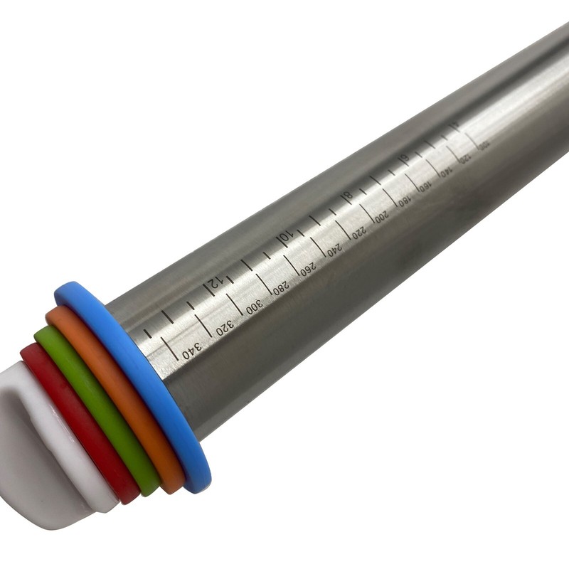 TECHTONGDA 17" Rolling Pin Adjustable Dough Roller with 4 Thickness controllers gallery