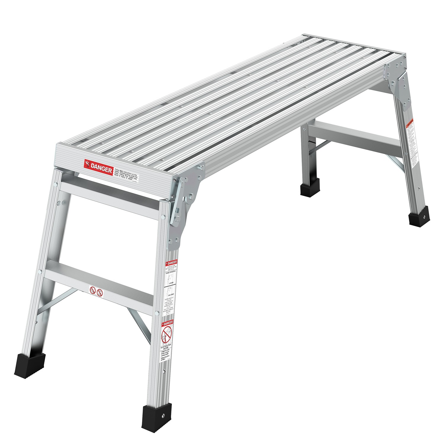Work Platform Aluminum Portable Bench Folding Ladder Capacity 225 LBS 40" gallery