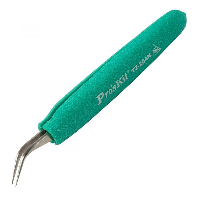 Pro'sKit TZ-204N Tweezer, ESD-Safe, Soft-Grip, Fine Tip Curved gallery