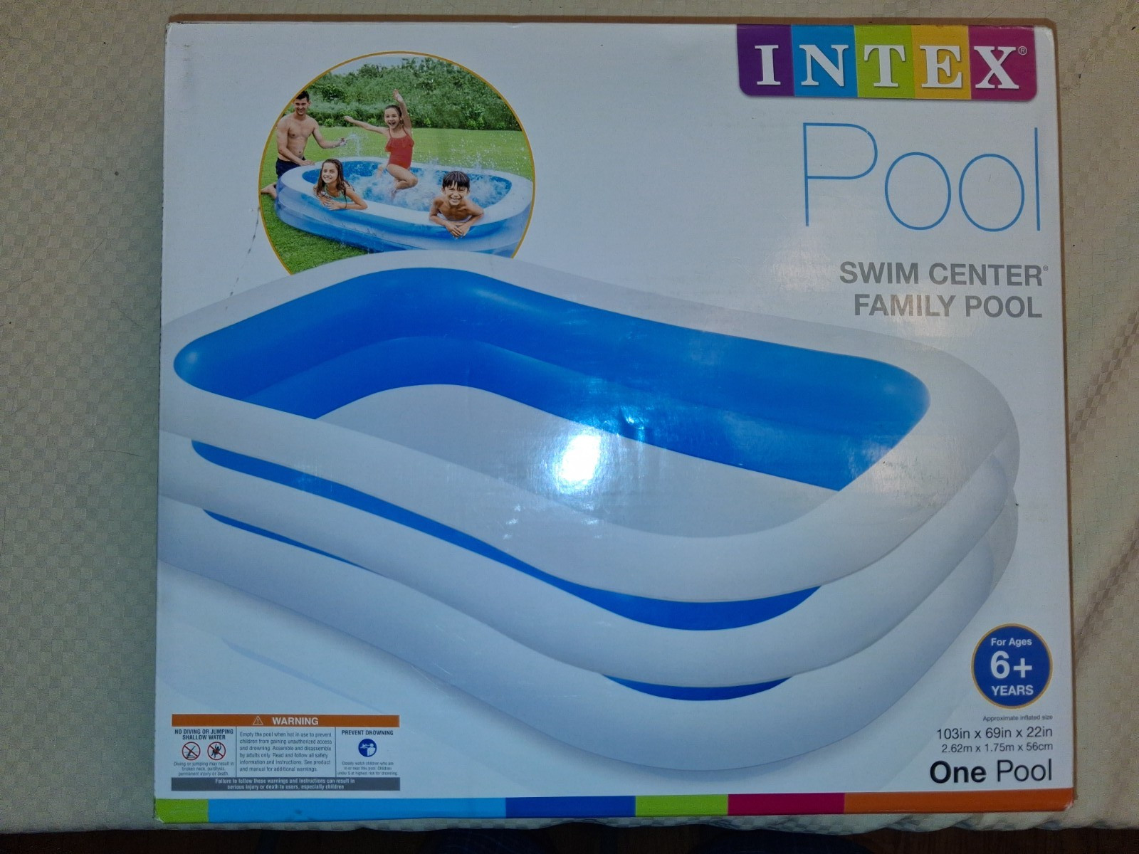 Intex Swim Center Family Inflatable Pool 103inch X 69inch X 22inch for Ages 6 an gallery