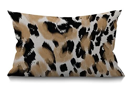 Animal Leopard Print Waist Lumbar Cotton Linen Throw Pillow case Cushion Swn02 gallery