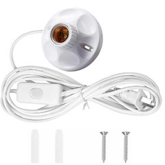10FT Light Bulb Base with Cord E26/E27 Light Socket with On/Off Switch, 110V-…