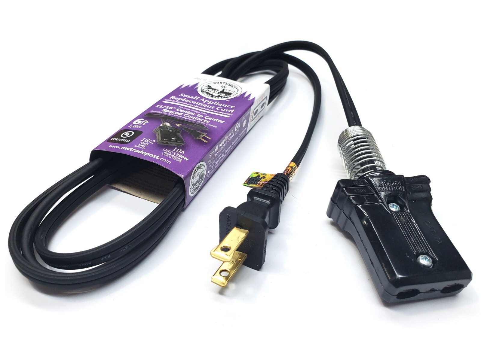 6' Replacement Power Cord for Kitchen Appliance 3/4" 5/8" 11/16" Spaced 2-Pins gallery