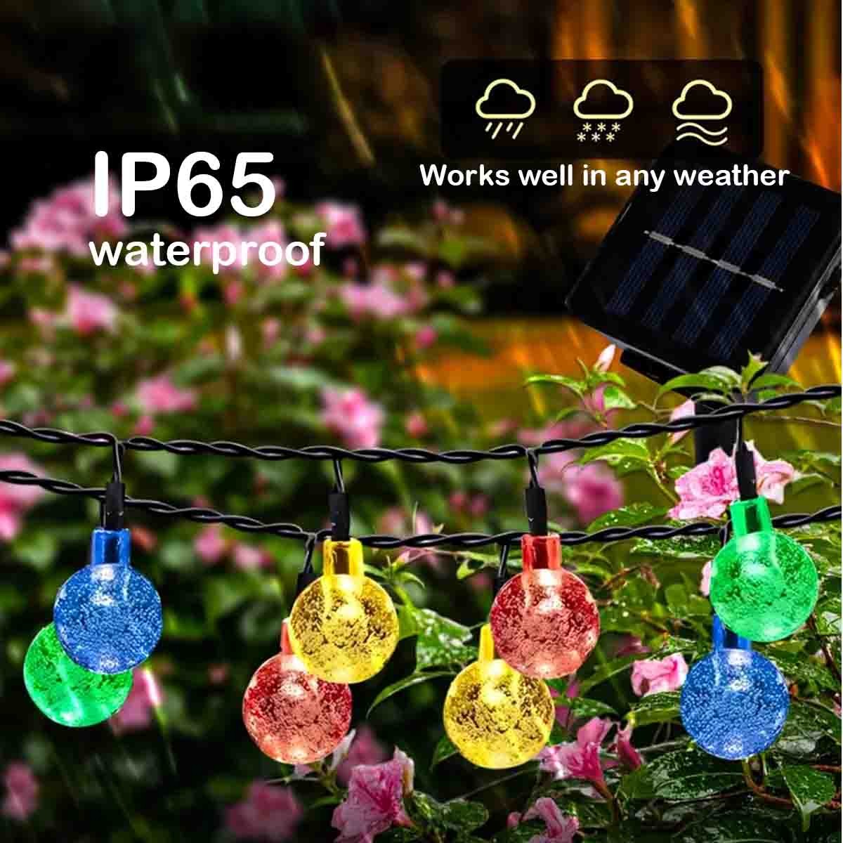 Solar String Lights Outdoor Waterproof, 50 LED 23 FT, Solar Powered Patio Lights gallery