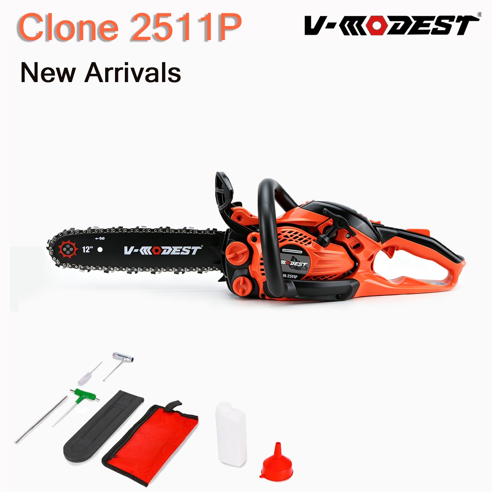 V-MODEST VM-2511P 12" Compact 25CC Gas Powered Chainsaw 2-Stroke Engine Cut Wood gallery