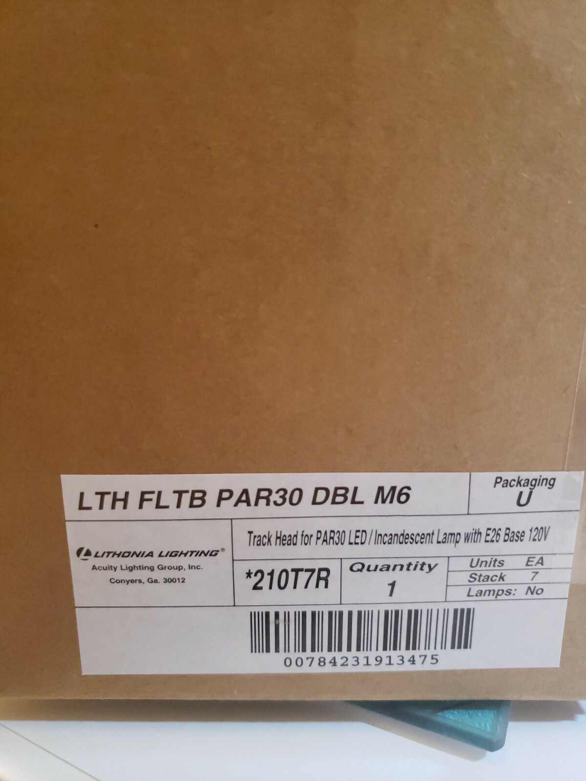 Lithonia Lighting Black Front Loading Flat Back Commercial Track Head PAR30 DBL gallery