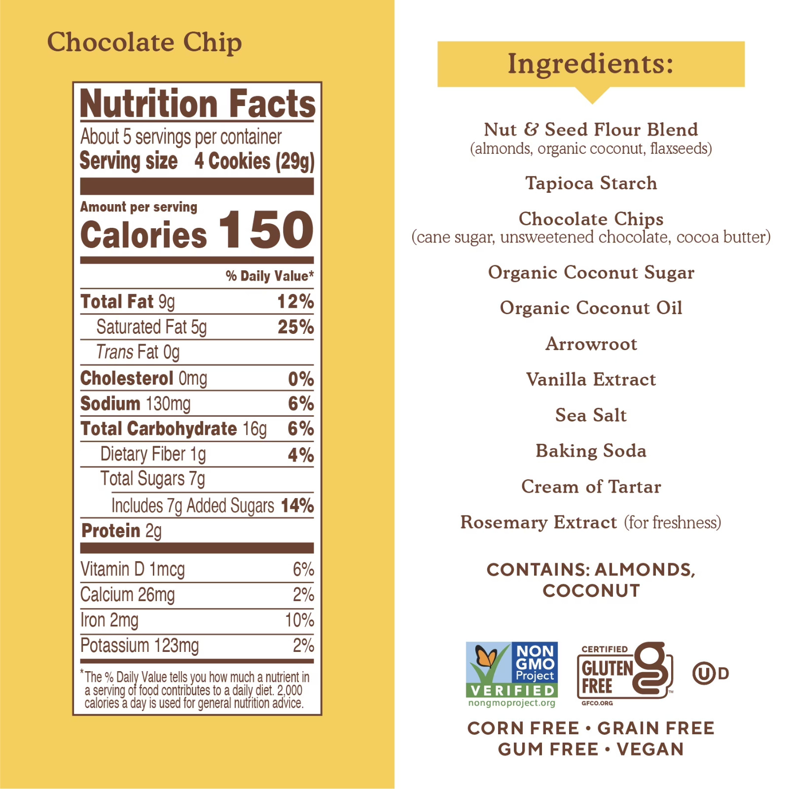 (2 pack) Simple Mills Chocolate Chip Crunchy Cookies, 5.5 oz. gallery