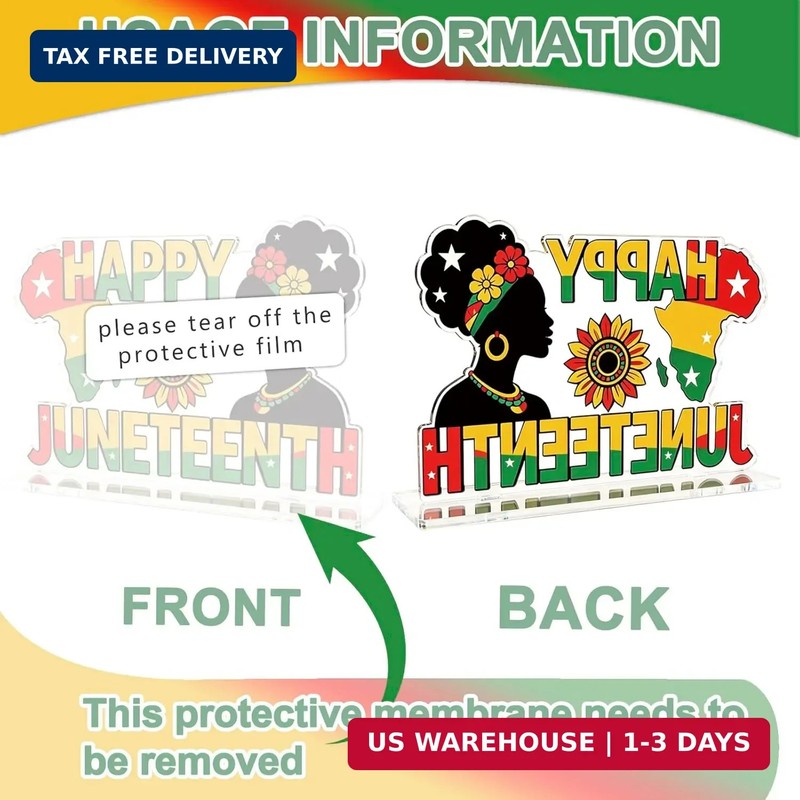 Juneteenth Decorations Happy Juneteenth Acrylic Sign Black History Month Decorat gallery