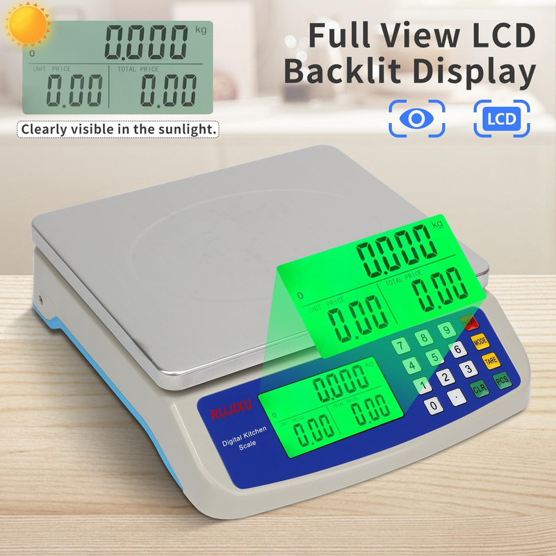 Large Digital Kitchen Scale 30KG Commercial Food Scale 66LB for Baking Bread Mea gallery