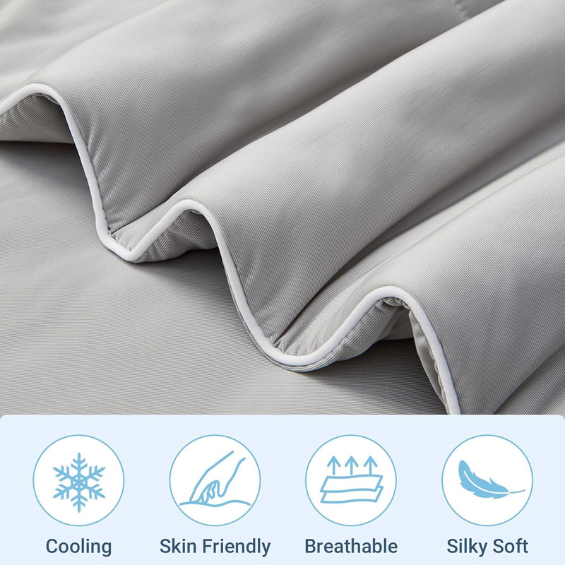 Queen Size Cooling Comforter Blanket Breathable Lightweight Summer Bedding Gray gallery