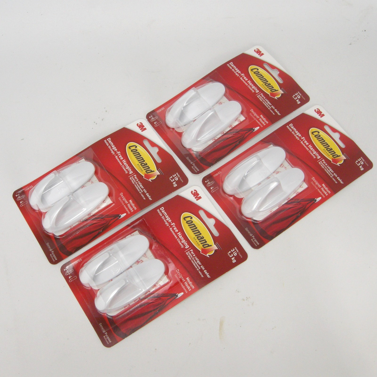 3M Command Hooks 3 Lb Medium Designer Lot of 8 Hooks NIP gallery