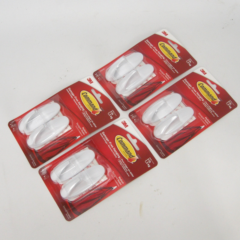 3M Command Hooks 3 Lb Medium Designer Lot of 8 Hooks NIP gallery