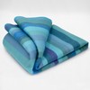 SOFT&WARM STRIPED ALPACA WOOL BLANKET 96" x 68" STRIPED TURQUOISE OCEAN HUES gallery