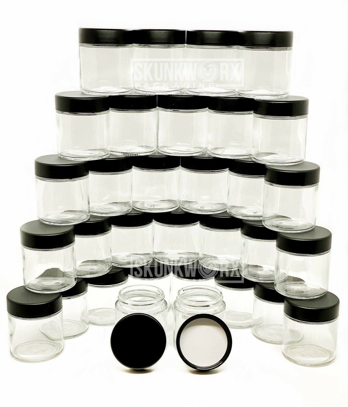 3oz Child Resistant Glass Jars For One Eighth or 3.5g Flower (32 Pack!) gallery