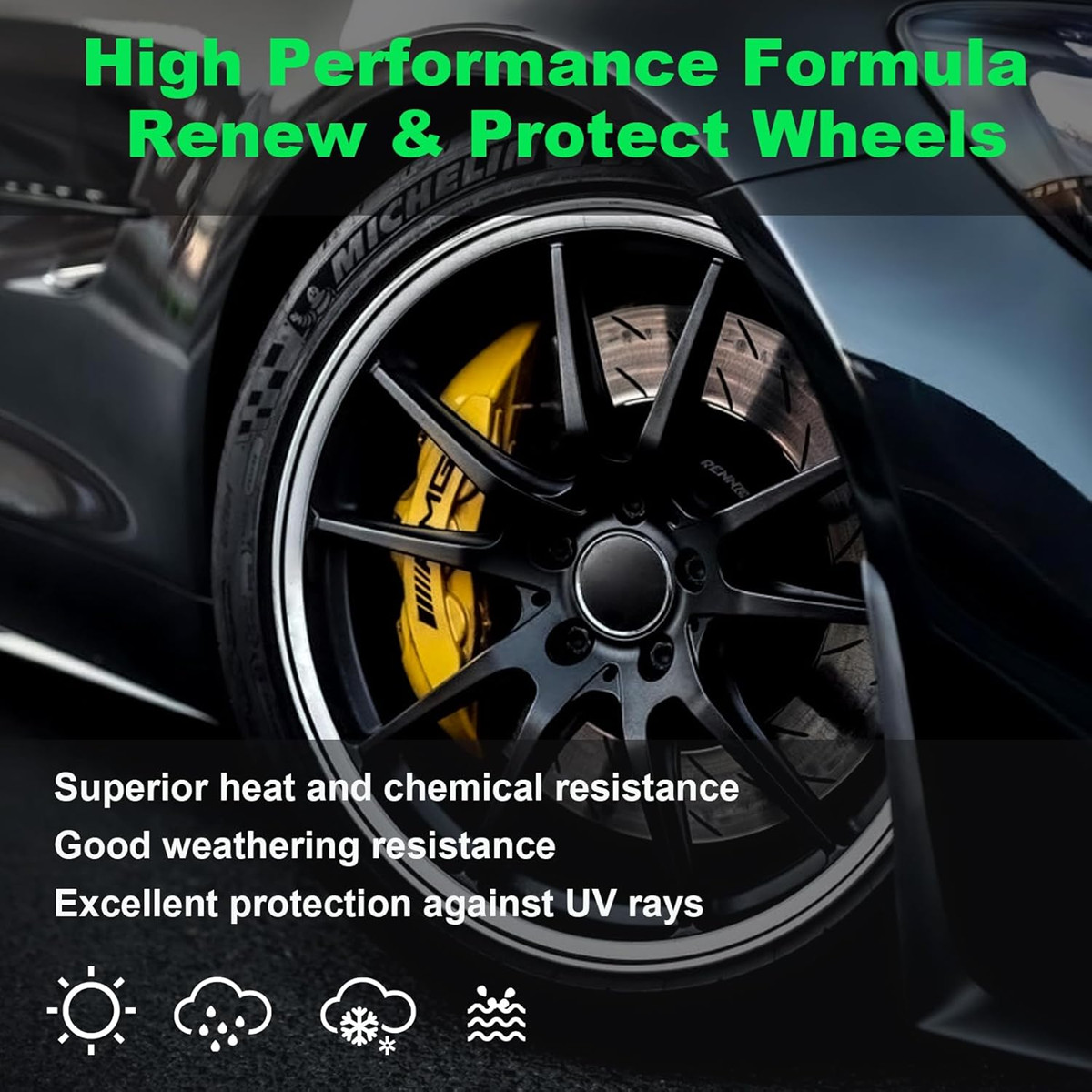NADAMOO Aluminum Wheel Spray Paint, Semi-gloss Aerosol ,Gloss Black, 4 Cans gallery