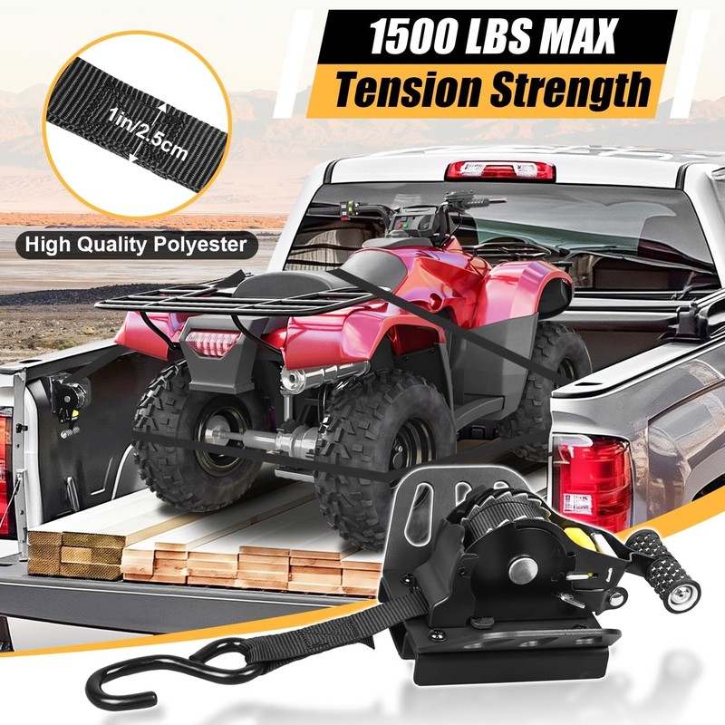 Retractable Ratchet Tie Down Straps Compatible with for 2015-2022 Chevy Color... gallery