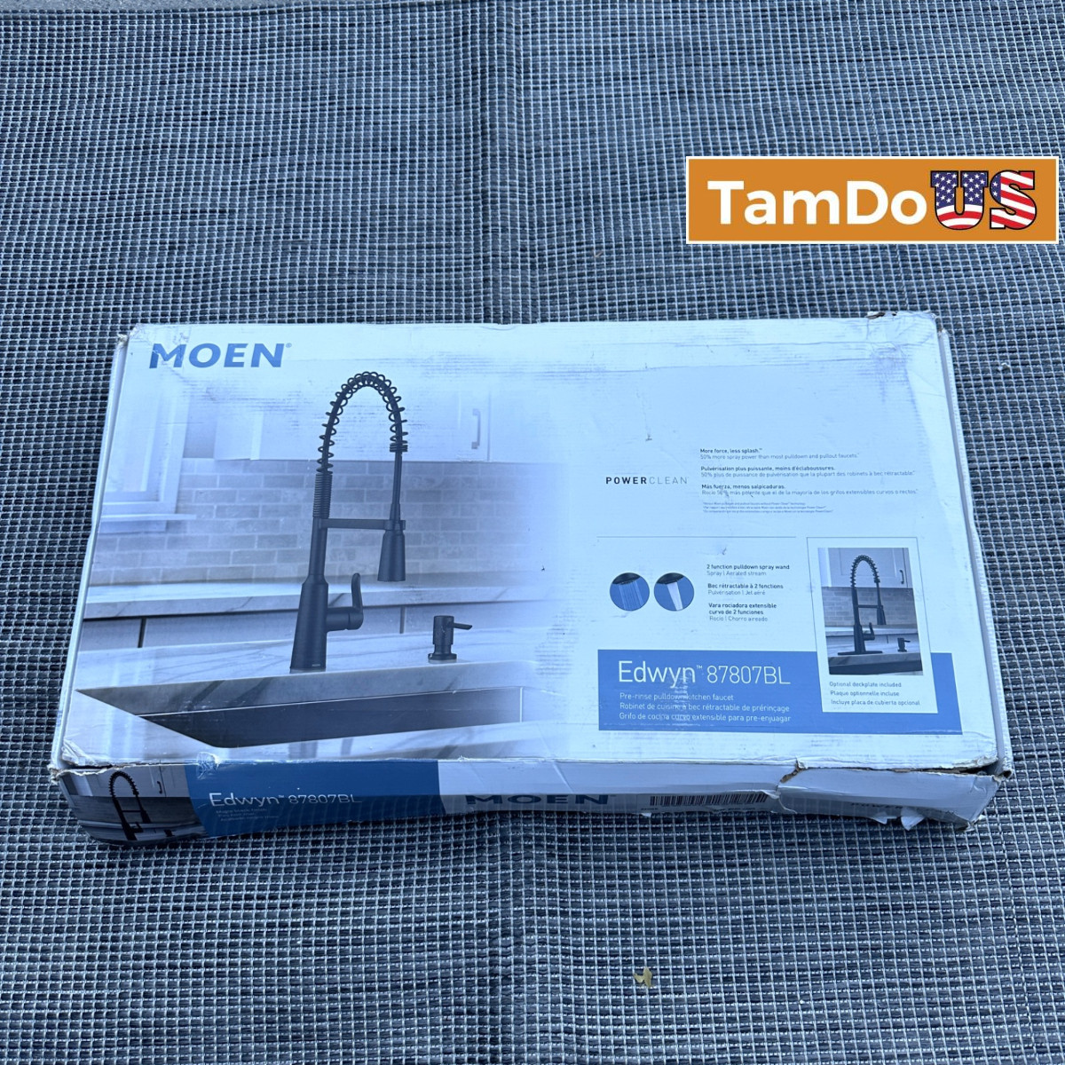 Moen Edwyn 87807BL Pre-Rinse Pulldown Kitchen Faucet Power Clean Matte Black gallery