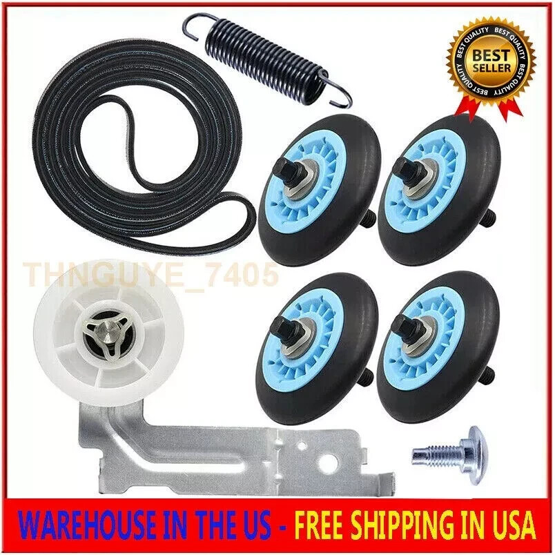 Dryer Roller Pulley Belt Repair Kit For Samsung DV42H5200EW/A3 DV45H7000EW/A2 gallery
