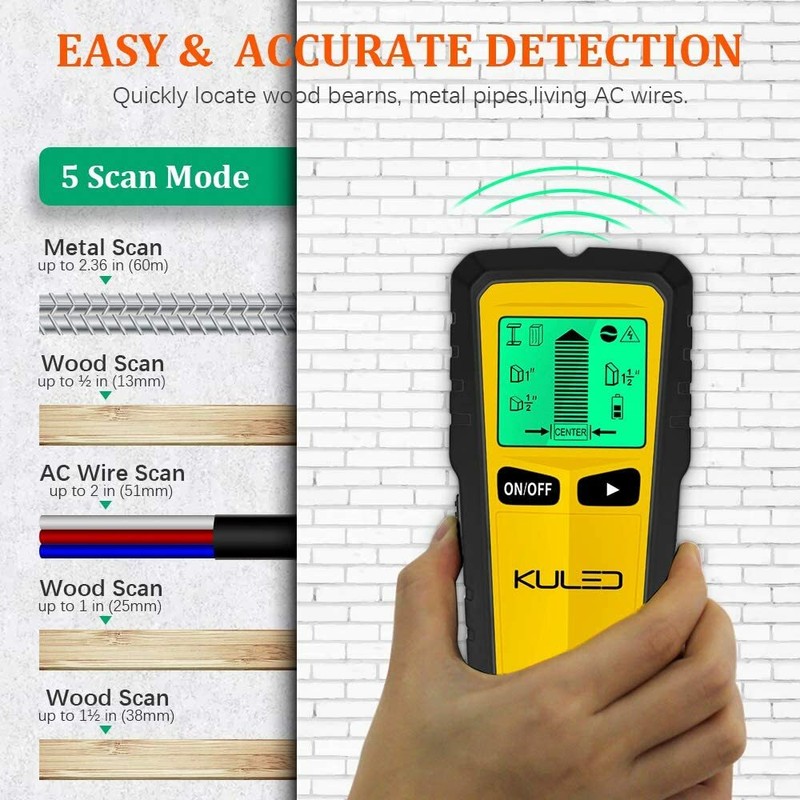 Stud Finder, 5 in 1 Multi-Function Wall Stud Sensor Detector with LCD Display gallery
