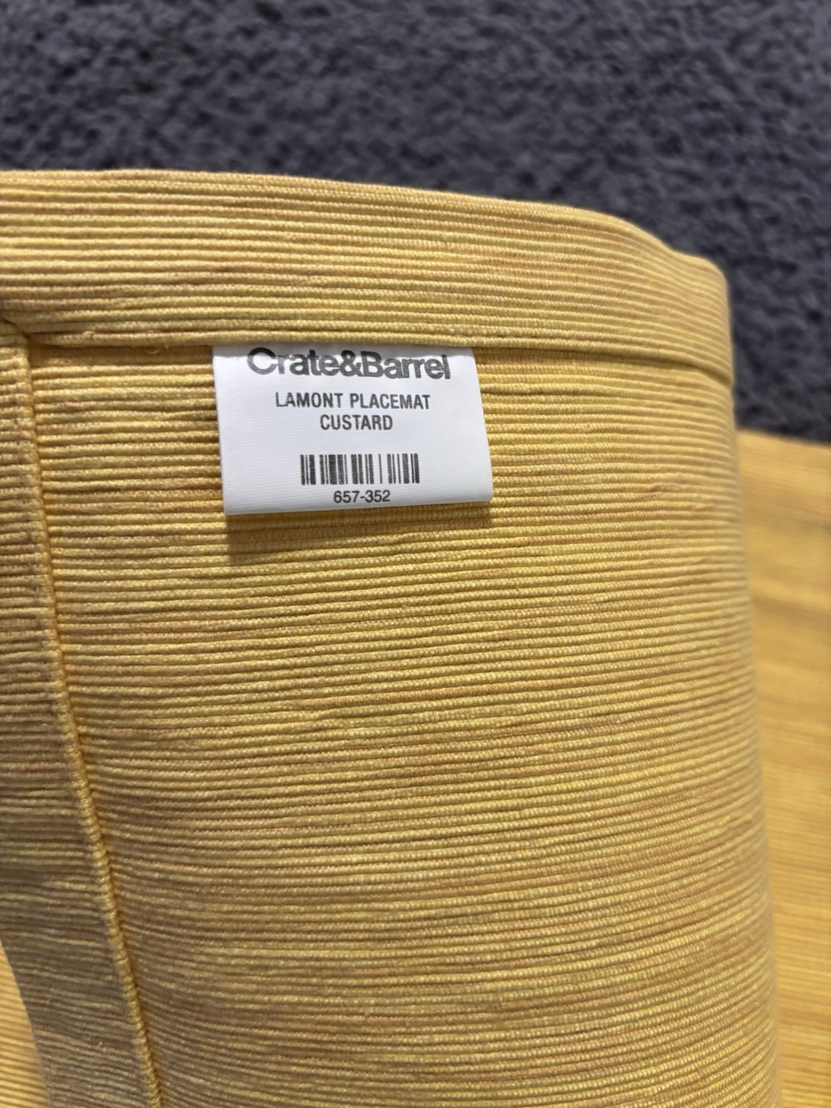 Crate & Barrel Placemats Custard Lamont Placemats 100% Cotton Set 4 Grasscloth gallery