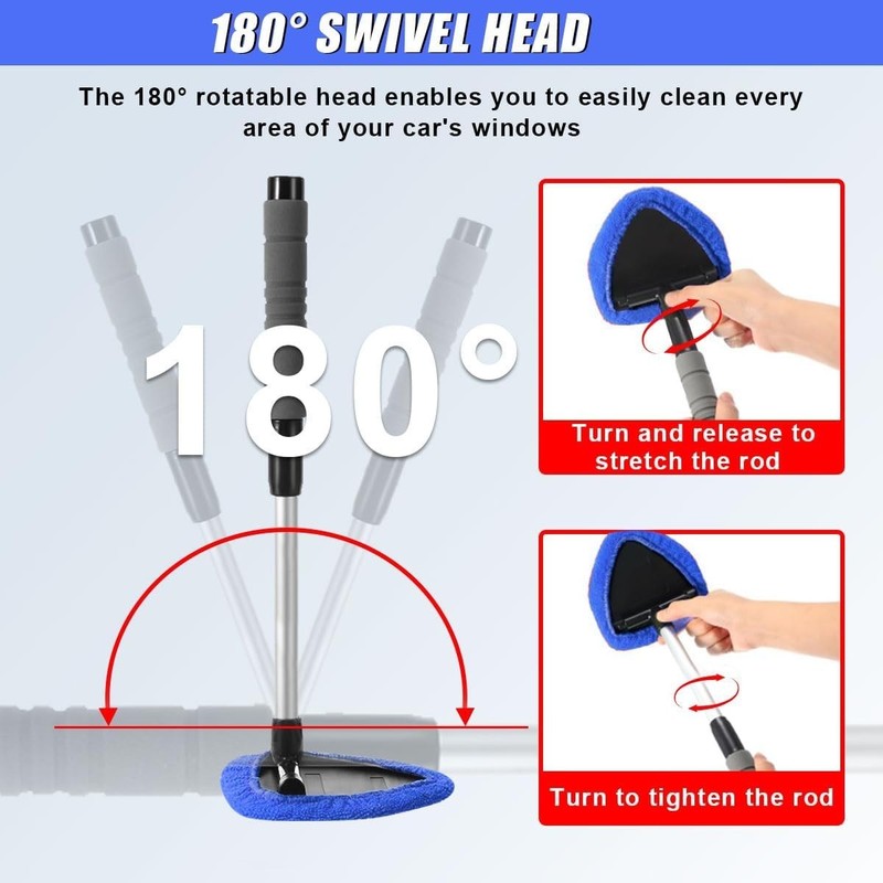 Windshield Cleaning Tool Kit Car Window Glass Wiper Cleaner Brush Pad Extendable gallery