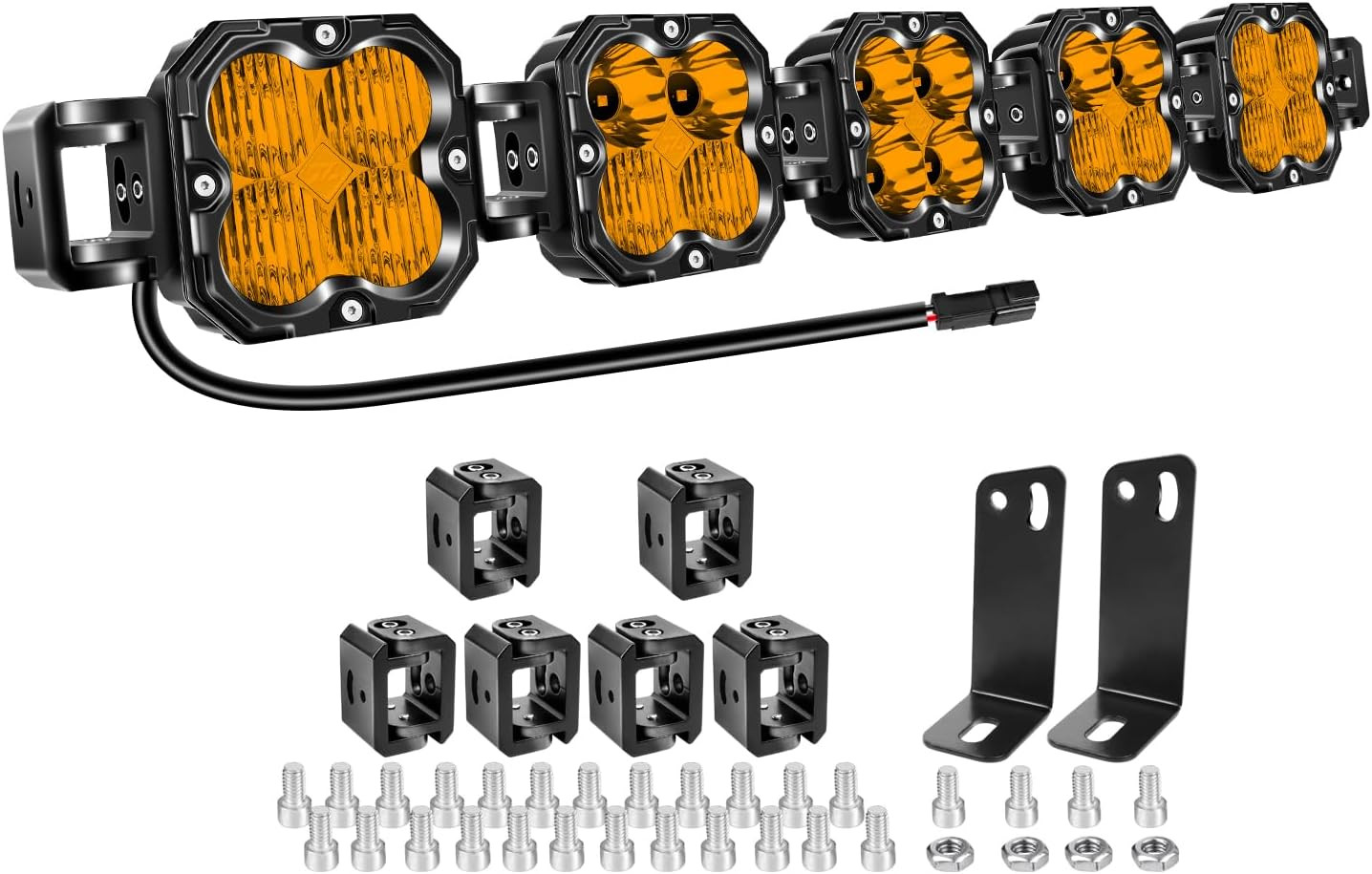 33 Inch 150W Amber LED Light Bar with DT Wiring,Straight Curved Adjustable Spot gallery