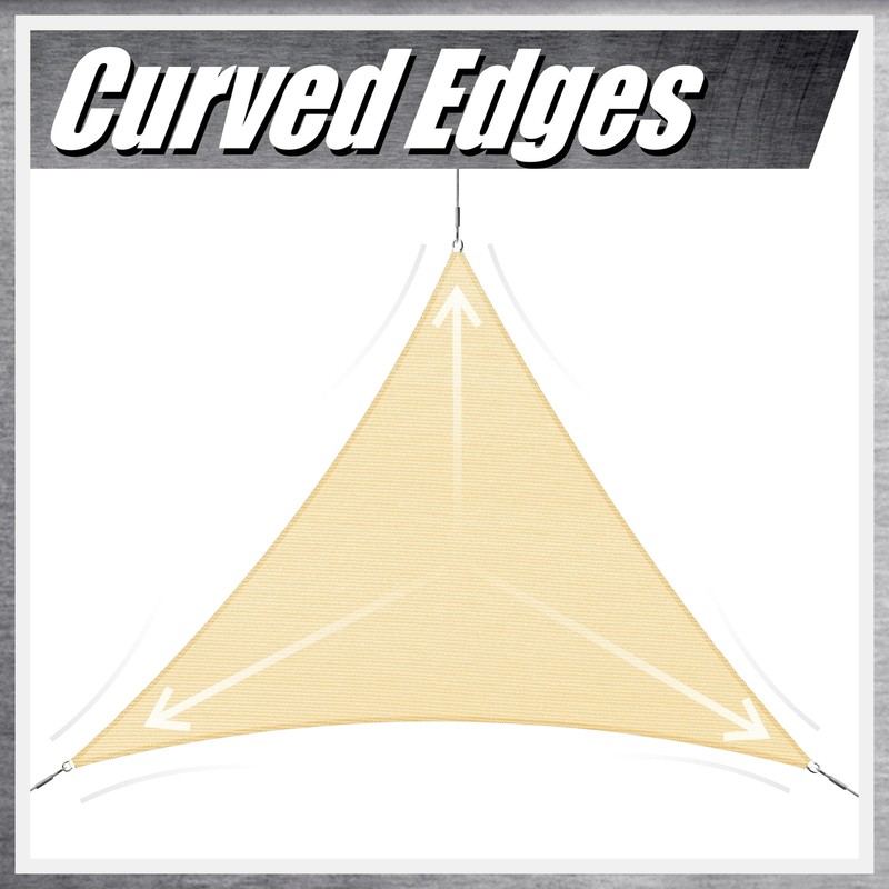 ColourTree Grey Custom Size Triangle Sun Shade Sail Canopy Fabric Outdoor Patio gallery