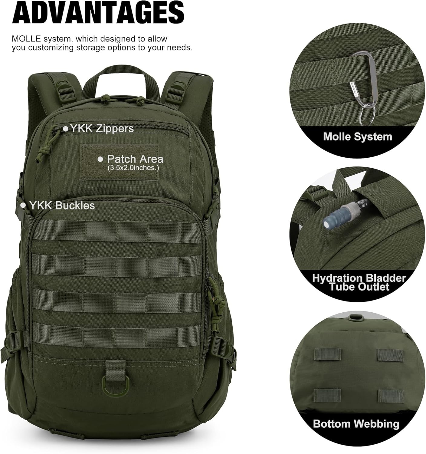 Small Tactical Backpack,Molle Hiking Backpack for Backpacking,Cycling and Bik... 5