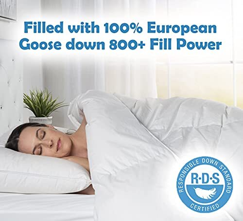 ComfyDown Goose Down White Comforter - Made in USA - 100% Egyptian Cotton gallery