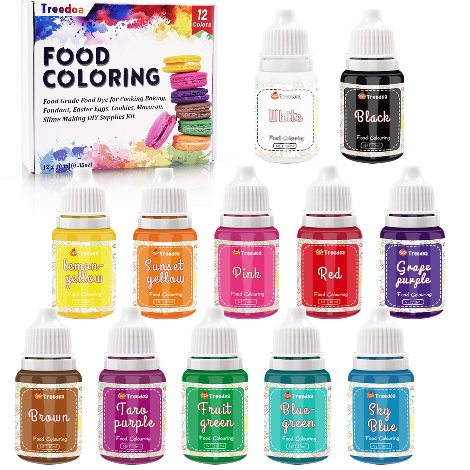 12 Colors x 10ml Cake Food Coloring Set for Baking Cake Decorating Edible Food G gallery