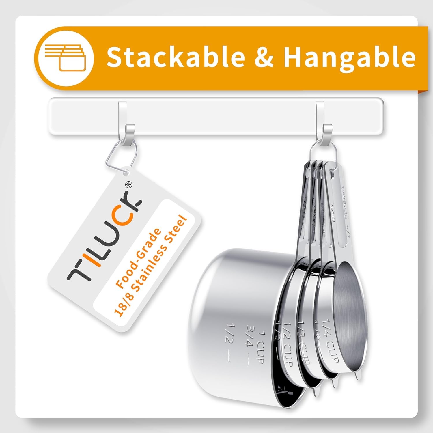 Stainless Steel Measuring Cups & Spoons Set, Cups and Spoons,Kitchen Gadgets gallery