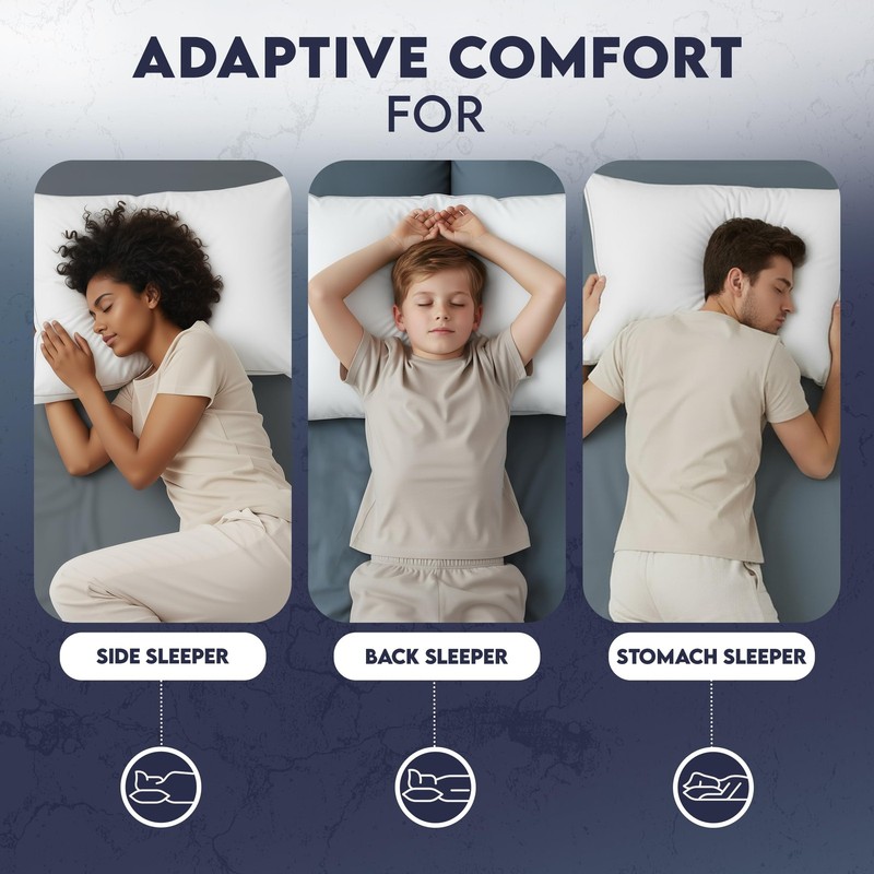 Down Alternative Bed Pillows for Sleeping Queen Size (White), Set of 2, Soft ... gallery