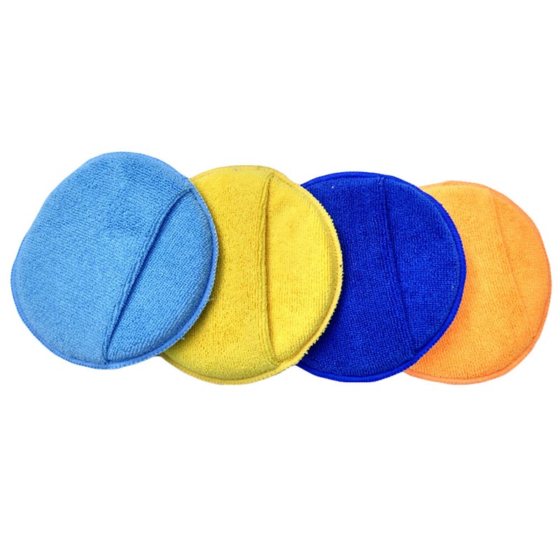 4 PCS Solid Car Wash Cleaning Cloth With Pocket Soft Microfiber Car Wax Sponge gallery