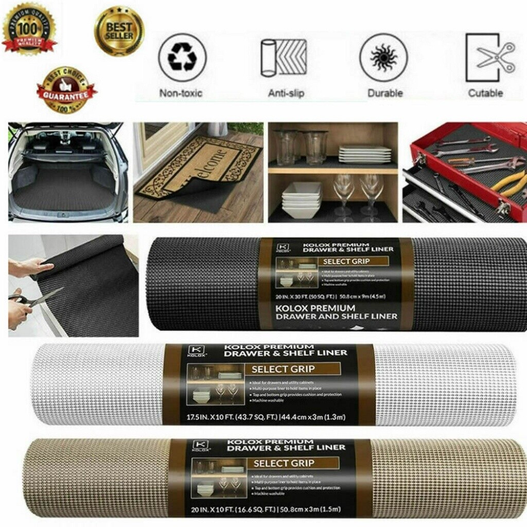 20in*10ft Non-Slip Draw Mat Shelf Liner Cabinet Storage Pad Cupboard Drawer Mat gallery